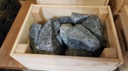 Камни для бани Габбро-диабаз колотый 60-90, коробка 20 кг